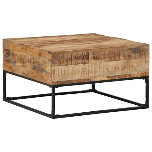 vidaXL Salontafel 68x68x41 cm ruw mangohout, Huis en Inrichting, Tafels | Salontafels, Nieuw, Verzenden