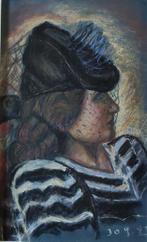 Germaine Boy (1885-1971) - Portret jonge vrouw met voile, Antiek en Kunst