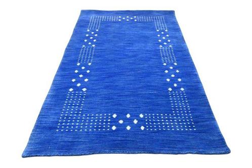 Zacht blauw Gabbeh - Vloerkleed - 150 cm - 90 cm -, Huis en Inrichting, Stoffering | Tapijten en Vloerkleden