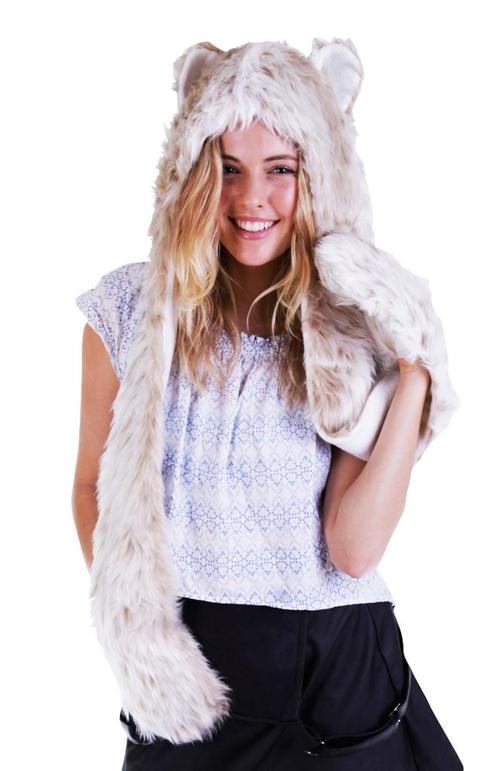 Hood Sneeuwpanter Muts Sjaal Wanten en Oortjes Wit Lichtbrui, Kleding | Dames, Hoeden en Petten, Nieuw, Ophalen of Verzenden