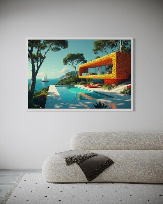 KOYA (1967) - Franck Lloyd Wright Project # 4 1/1 Toile, Antiek en Kunst, Kunst | Schilderijen | Modern