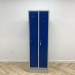 Tweedehands Garderobe/lockerkast 2 deurs, met hang en leg, Gebruikt, Metaal