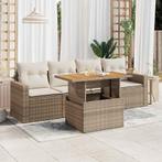 vidaXL Salon de jardin avec coussins 5 pcs beige résine, Verzenden, Neuf, Salons de jardin