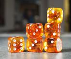 Dobbelstenen - Amber Dobbelstenen hoeveelheid 6