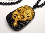 Onyx - 925 zilver - 82,5 g - Halsketting - Chinese draak
