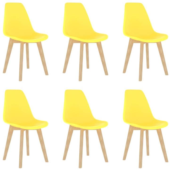 vidaXL Eetkamerstoelen 6 st kunststof geel, Huis en Inrichting, Stoelen, Nieuw, Verzenden