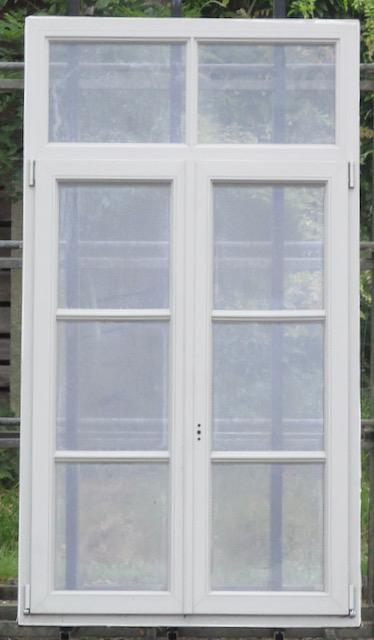 pvc raam , chassis 106 x 193 zijdegrijs / zwart ral 9005, Doe-het-zelf en Bouw, Raamkozijnen en Schuifdeuren, Inclusief glas, Nieuw