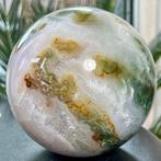 Agate mousse Grande sphère en agate mousse finement polie -