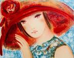 Claire Astaix (1953) - Jeune fille au chapeau - Lithographie