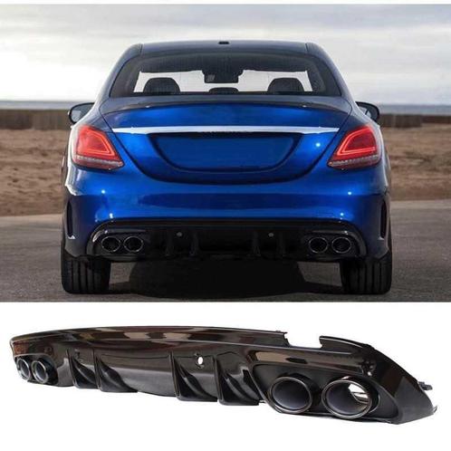 Diffuser voor mercedes w205 s205 amg line dubbele zwarte ron, Auto-onderdelen, Carrosserie