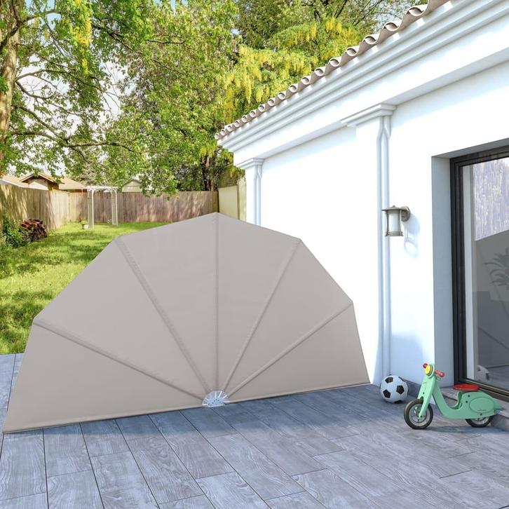 vidaXL Terrasscherm inklapbaar 200 cm crème, Tuin en Terras, Parasols, Nieuw, Verzenden