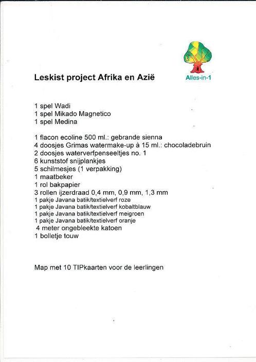 Alles-in-1 Leskist Project Afrika-Azië voor 60 leerlingen (m, Livres, Livres scolaires, Envoi