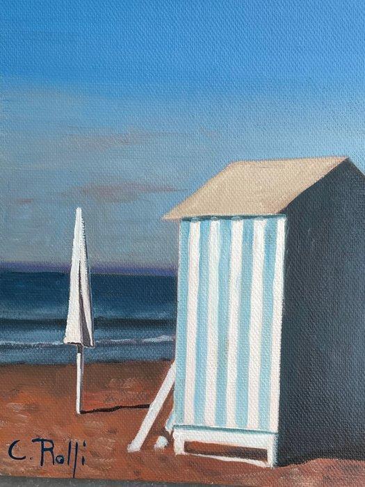 Claudio Rolfi (1960) - Cabine verso sera, Antiek en Kunst, Kunst | Schilderijen | Modern