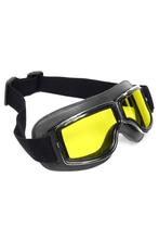 Goggles Motor Skibril Bril Zwart Montuur Gele Glazen Piloten, Ophalen of Verzenden, Nieuw