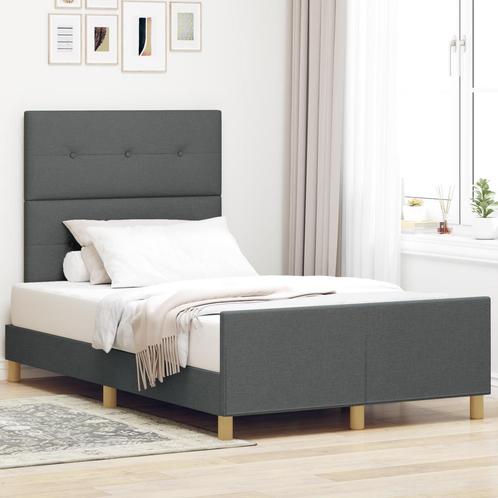 vidaXL Bed Frame Donkergrijs 120x190 cm Stof, Huis en Inrichting, Slaapkamer | Bedden, Nieuw, Verzenden