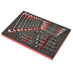 Ringsleutel, kniesleutel- en olieleiding sleutelset 22 delen, Ophalen of Verzenden, Nieuw