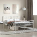 vidaXL Bedframe met hoofd- en voeteneinde metaal wit 160x200, Huis en Inrichting, Slaapkamer | Bedden, Verzenden, Nieuw