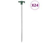 vidaXL Tentharingen 24 st 7 mm 25 cm gegalvaniseerd staal, Caravans en Kamperen, Tentaccessoires, Nieuw