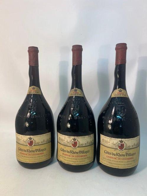 1964 Chateau de la Gardine - Côtes-du-rhône - 3 Magnums, Verzamelen, Wijnen