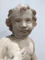sculptuur, Putto - 81 cm - kalksteen/zandsteen, Antiquités & Art, Antiquités | Céramique & Poterie