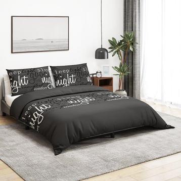 vidaXL Dekbedovertrekset 260x240 cm katoen zwart, Verzenden, Nieuw