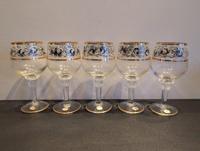 Cristal dArques - Wijnglas (5) - 22 kt goud, Antiek en Kunst, Antiek | Meubels | Tafels