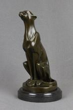 sculptuur, Sitting Cheetah - 3,8 kg - 30 cm - Gepatineerd