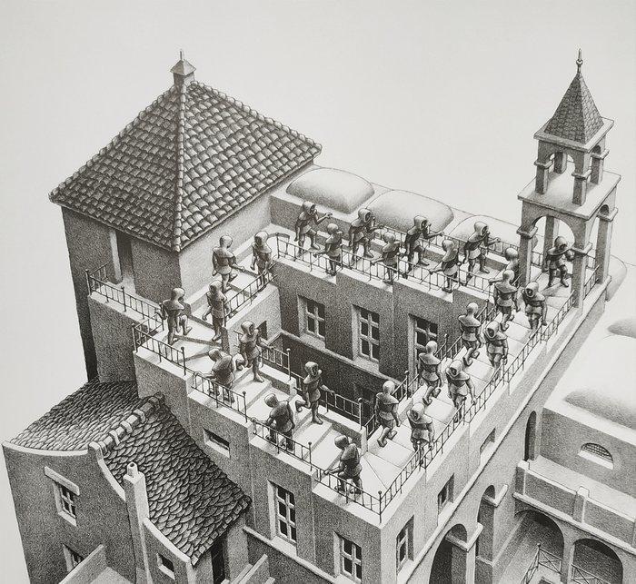 M.C. Escher (1898-1972) (after) - Ascending and Descending,, Antiek en Kunst, Kunst | Tekeningen en Fotografie