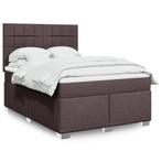 vidaXL Boxspring met matras stof donkerbruin 160x200 cm, Verzenden, Nieuw