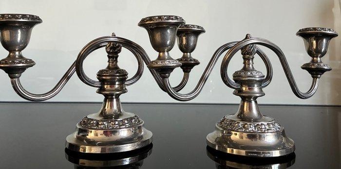 Kandelaar (2) - Verzilverd - kandelaar, Antiquités & Art, Curiosités & Brocante
