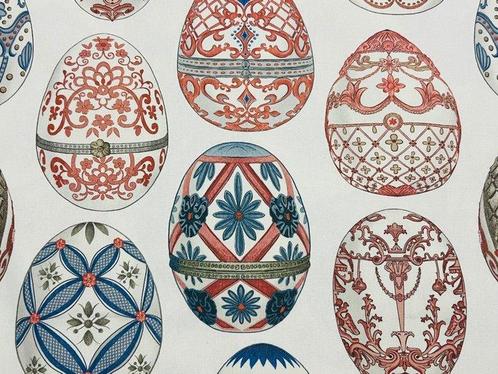 Luxueuze katoenen stof Oeko-Tex STANDARD 100 met elegante, Antiek en Kunst, Curiosa en Brocante