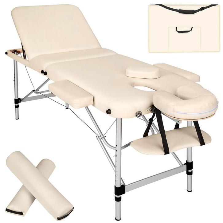 tectake 3 zones massagetafel-set met 5cm matras, rolkussens, Sport en Fitness, Massageproducten, Verzenden