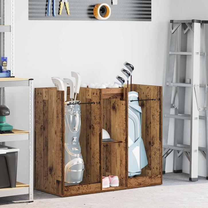 vidaXL Golfkast Effen Oudhout 102 x 45 x 85,5 cm, Sport en Fitness, Golf, Nieuw, Verzenden