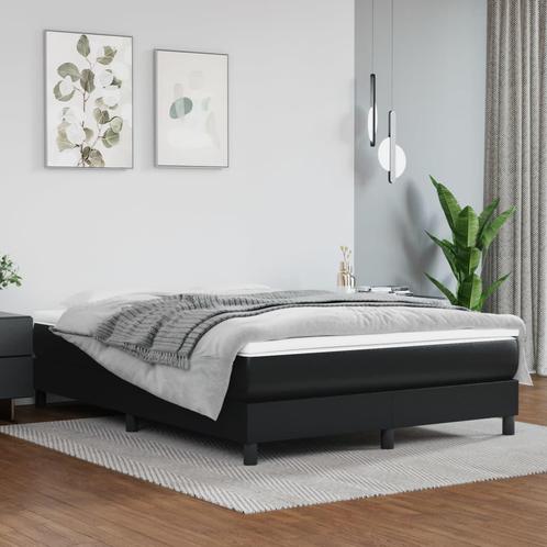 vidaXL Cadre de lit Noir 140x200 cm Similicuir, Maison & Meubles, Chambre à coucher | Lits, Neuf, Envoi