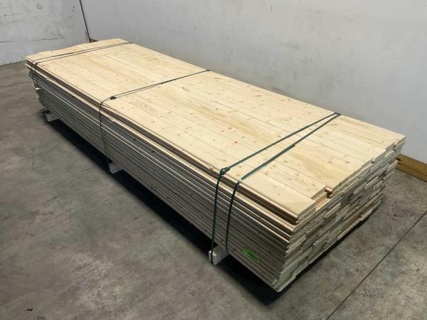 Veiling - 50x Vuren blokhutprofiel mes- en groef 330x14,5x2,, Doe-het-zelf en Bouw, Hout en Planken