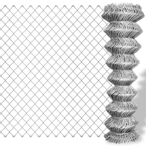 vidaXL Gaashek 25x1 m gegalvaniseerd staal zilverkleurig, Tuin en Terras, Tuinhekken en Hekwerk, Nieuw, Verzenden