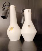 Plafondlamp - paar hanglampen - opaalglas, metaal, Antiek en Kunst, Kunst | Designobjecten