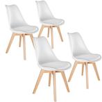 tectake Eetkamerstoelen Frederikke - wit/wit, Set van 4, Huis en Inrichting, Stoelen, Verzenden, Nieuw