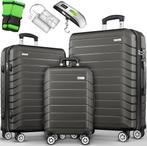 Kofferset - 3 delig - Trolley - Reiskoffer set - Antraciet -, Handtassen en Accessoires, Koffers, Verzenden, Nieuw