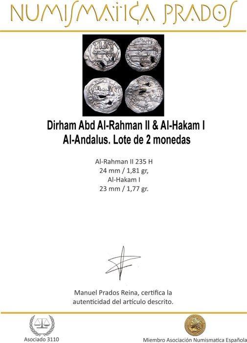 Emiraat Córdoba. Abd Al-Rahman II & Al-Hakam I. Dirham, Postzegels en Munten, Munten | Azië