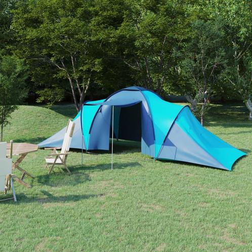 vidaXL Tent 6-persoons blauw en lichtblauw, Caravanes & Camping, Tentes, Envoi