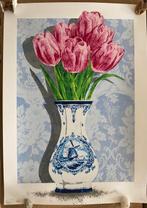NILS.RVA (1992) - Tulpen - Pink on Blue, Antiek en Kunst, Kunst | Schilderijen | Modern