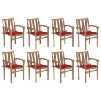 vidaXL Chaises de jardin empilables avec coussins 8 pcs, Verzenden