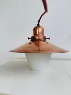 Plafondlamp - Glas, Koper - Industriële Scheepslamp, Antiek en Kunst