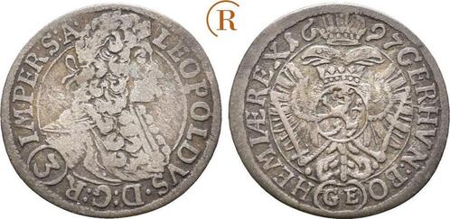 3 Kreuzer Prag 1697 Ge Habsburg: Leopold I, 1657-1705:, Postzegels en Munten, Munten | Europa | Niet-Euromunten, België, Verzenden