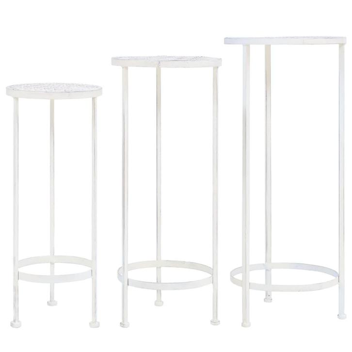 vidaXL 3-delige Plantenstandaardset vintage stijl metaal, Tuin en Terras, Bloembakken en Plantenbakken, Nieuw, Verzenden