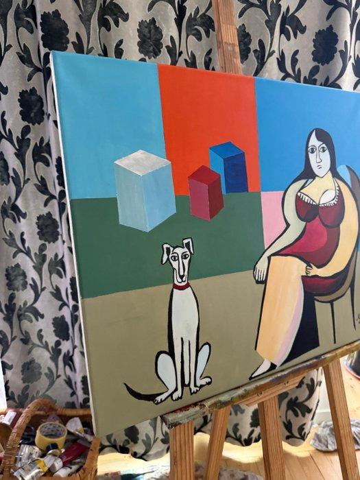 Mircea pop - Silent Companion, Antiek en Kunst, Kunst | Schilderijen | Modern