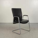 Vergaderstoel Interstuhl 5A70 - Zwart leder - Sledeframe, Huis en Inrichting, Stoelen, Ophalen of Verzenden, Gebruikt