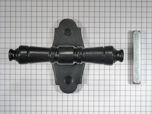 Raamkruk T ijzer zwart, Doe-het-zelf en Bouw, Hang- en Sluitwerk, Klink of Kruk, Nieuw, Overige materialen