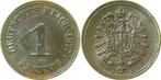Kaiserreich 1 Pfennig 1877a f prfr schoene Patina, Postzegels en Munten, Munten | Europa | Niet-Euromunten, België, Verzenden